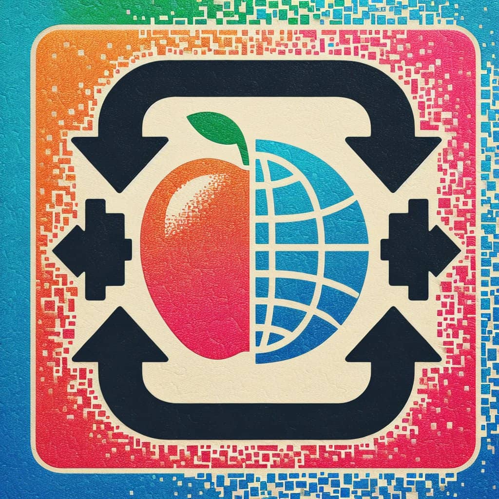 Alt text: "Example of HEIC to JPG conversion process illustrating Apple Photos being transformed into a universal JPG format for compatibility."